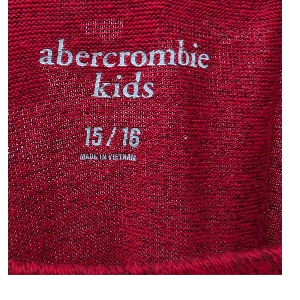 Abercrombie Kids Long Sleeve Red Heathered Crew‎ Neck T Shirt Size 15/16
